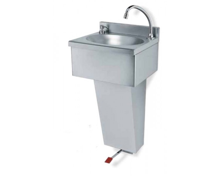 Umivalnik 400x350x840mm z vrtljivim izlivom in pedalnim aktiviranjem