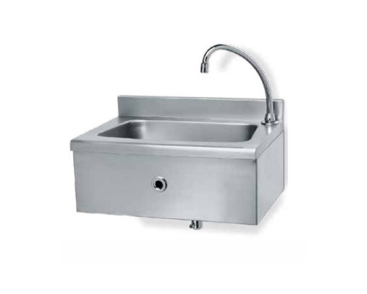 Trapezni umivalnik 500x350x205mm iz nerjavečega jekla z elektronskim odpiranjem vode