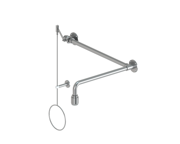 PremiumLine body safety shower, above door installation, exposed pipework