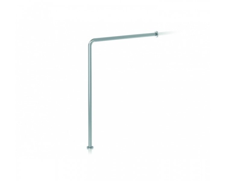 Opora od stene do tal, jeklo, bela