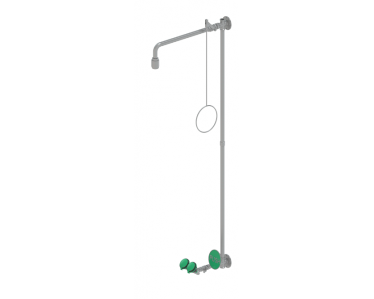 PremiumLine safety shower combination, with safety eye shower, wall