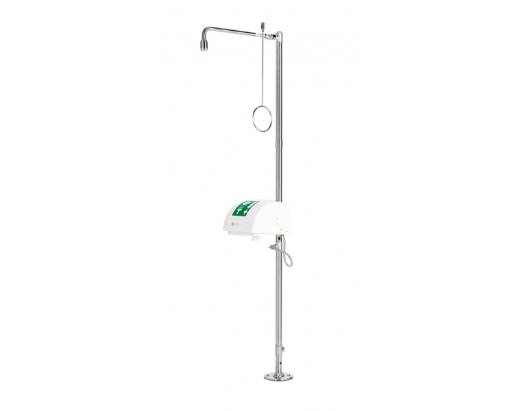 PremiumLine prostostoječi varnostni tuš z enoto za izpiranje oči in obraza s pokrovom