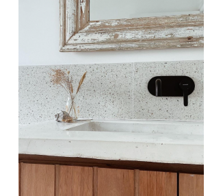 Ugradbena miješalica za umivaonik 16 cm izljev, Oslo Black, Genebre