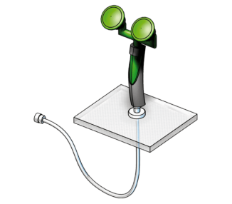 ClassicLine ročni tuš za oči z dvema glavama 45°, namizna namestitev