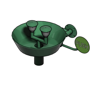 ClassicLine Sicherheits-Augendusche mit Auffangbecken, für Wandmontage Aufputz