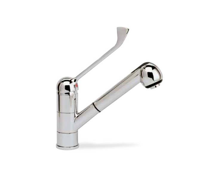 Enoročna izvlečna profesionalna mešalna kuhinjska armatura, pod okenska namestitev PL36