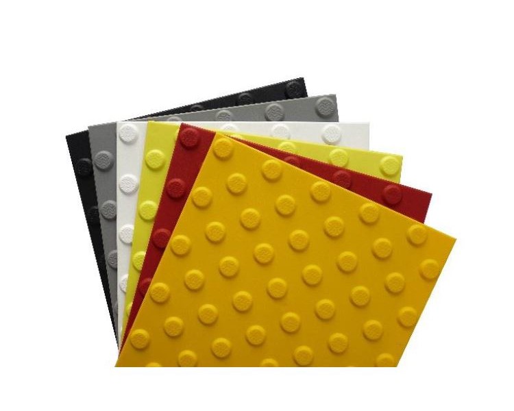 Tactile warning mat, plate, polyurethane, 300 x 300 x 5 mm