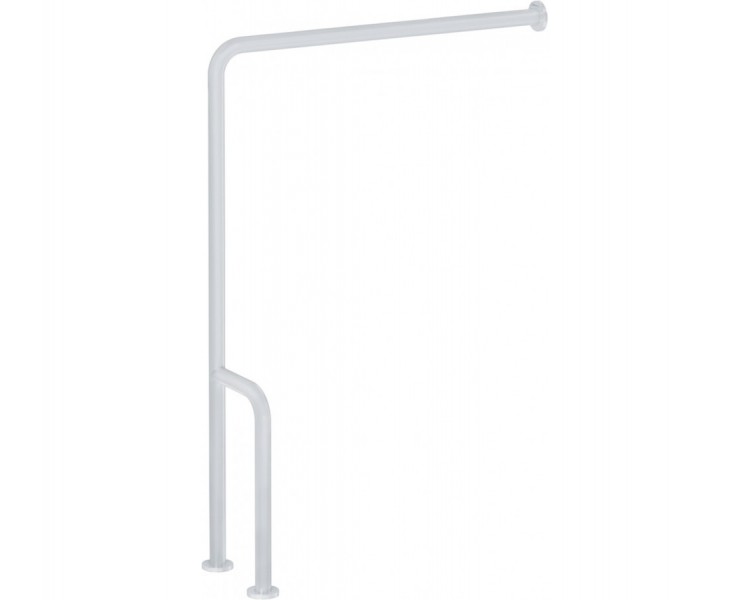 Wand zu Boden 90º Haltegriff weißer Stahl links
